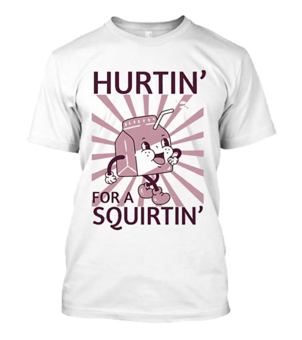 Hurtin' For A Squirtin' Milk Carton Retro Cartoon T-Shirt