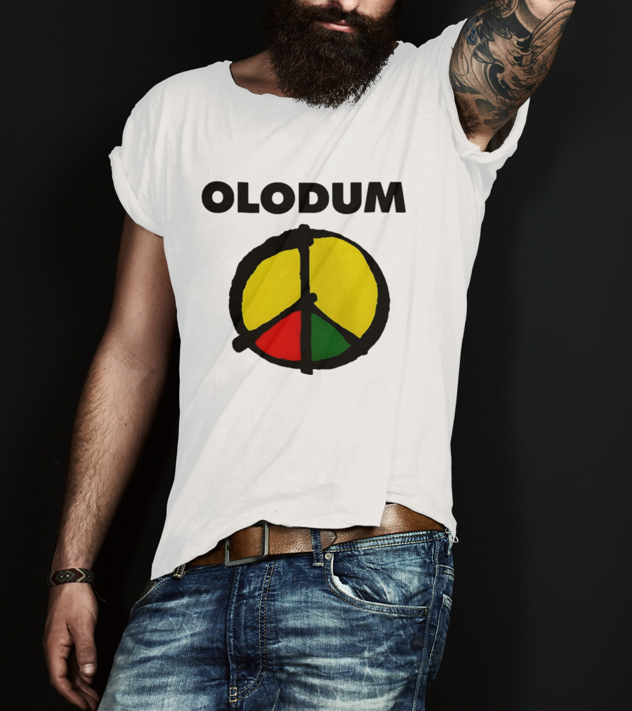 Michael Olodum Peace Symbol Red Yellow Green T-Shirt
