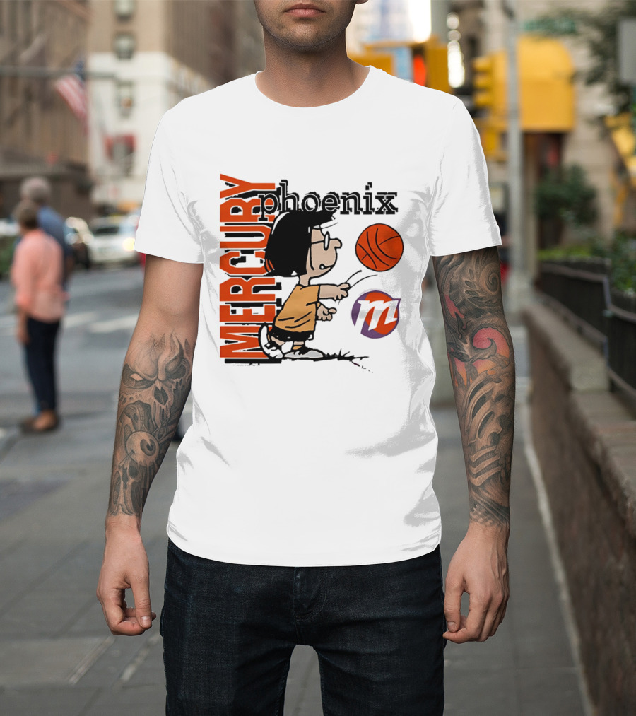Phoenix Mercury WNBA Peanuts Marcie Basketball Collaboration T-Shirt