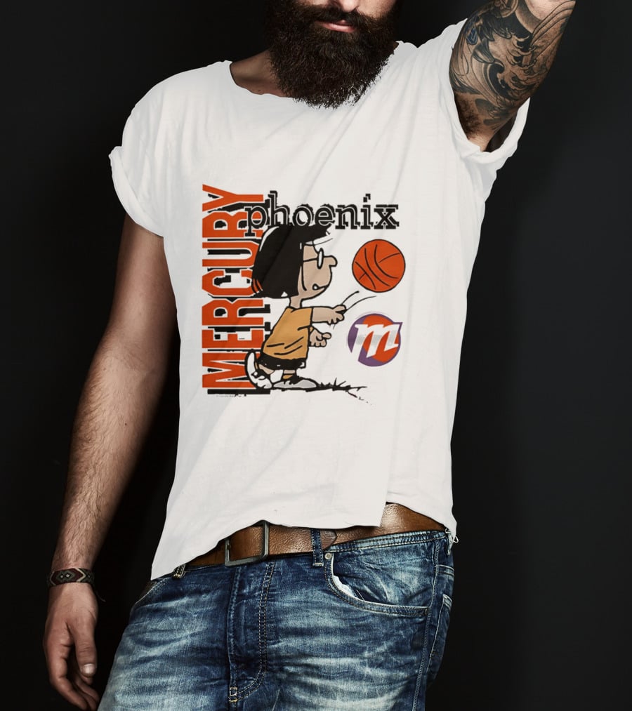 Phoenix Mercury WNBA Peanuts Marcie Basketball Collaboration T-Shirt