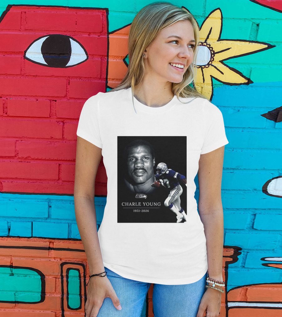 Seattle Seahawks Charle Young 1951 2026 Remembrance T-Shirt