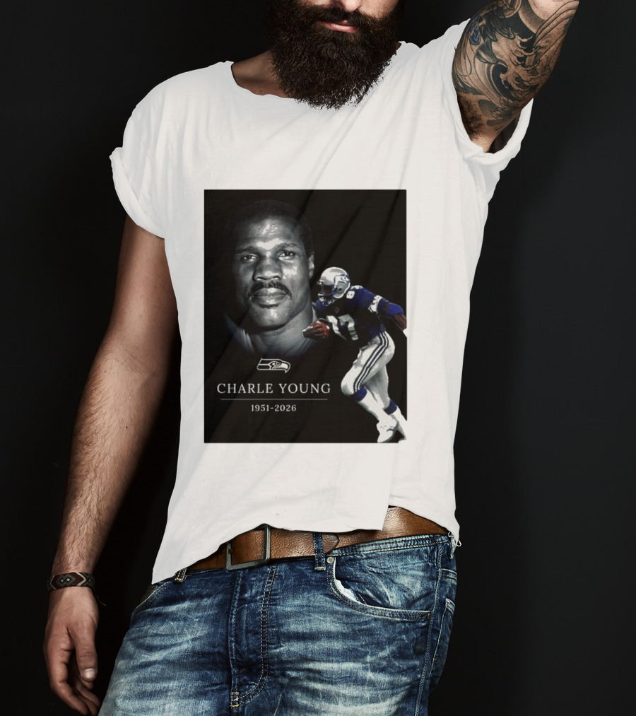 Seattle Seahawks Charle Young 1951 2026 Remembrance T-Shirt
