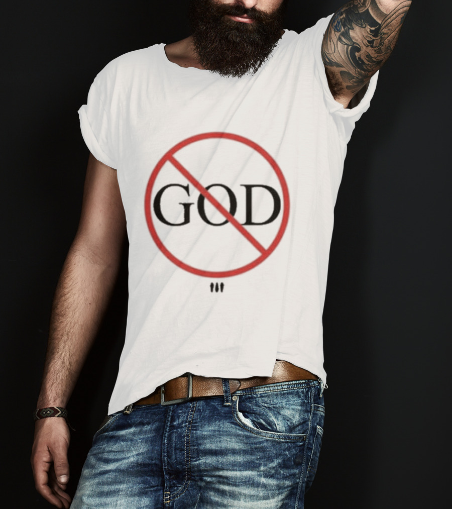 Show Me The Body No God Symbol Red Circle Slash Overlapping T-Shirt