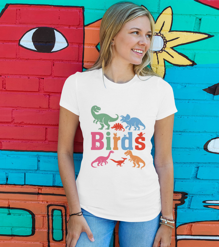 Birds Dinosaurs Colorful Dinosaur T-Shirt