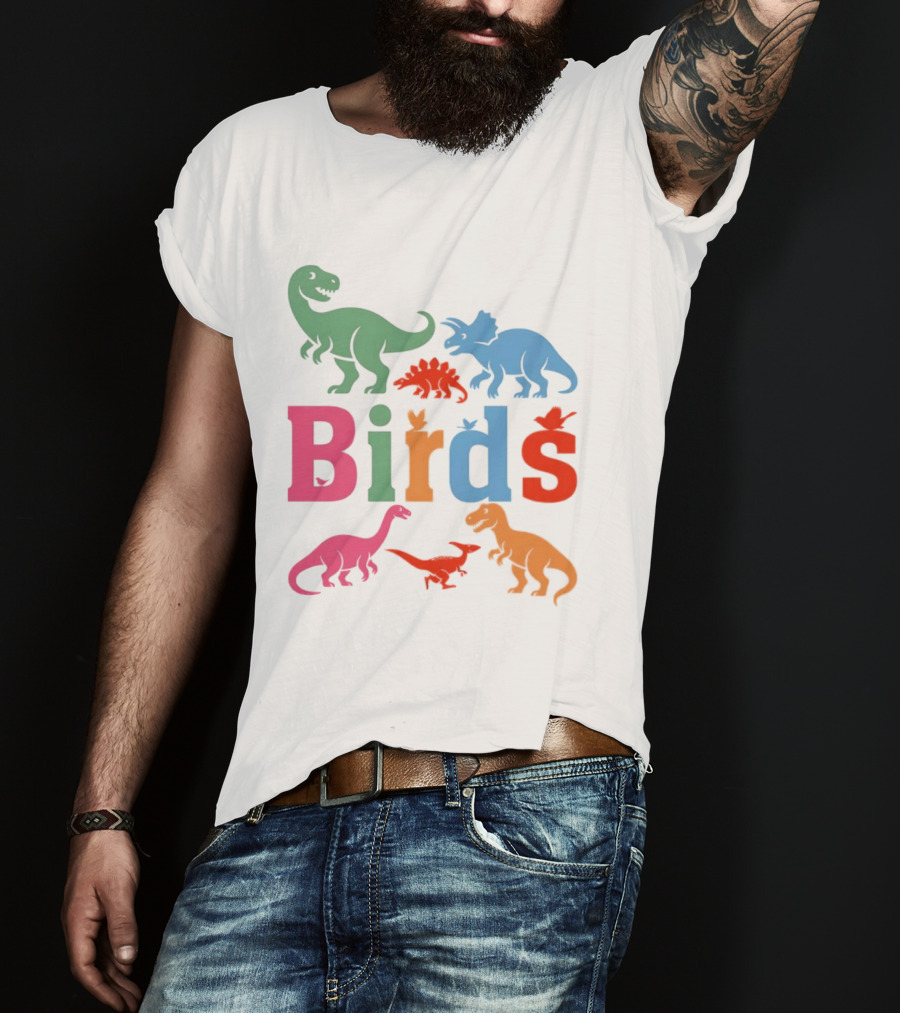 Birds Dinosaurs Colorful Dinosaur T-Shirt