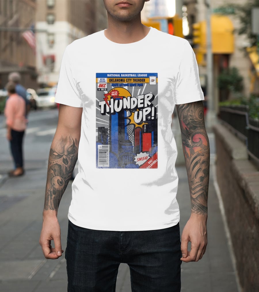 National Basketball League Oklahoma City Thunder Up Comic Action More Fun Swish T-Shirt