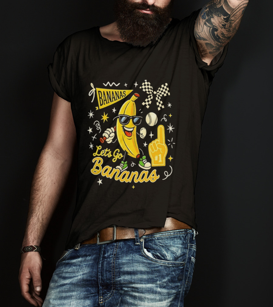 Bananas Let's Go Bananas 2026 With Sunglasses And Foam Finger #1 T-Shirt