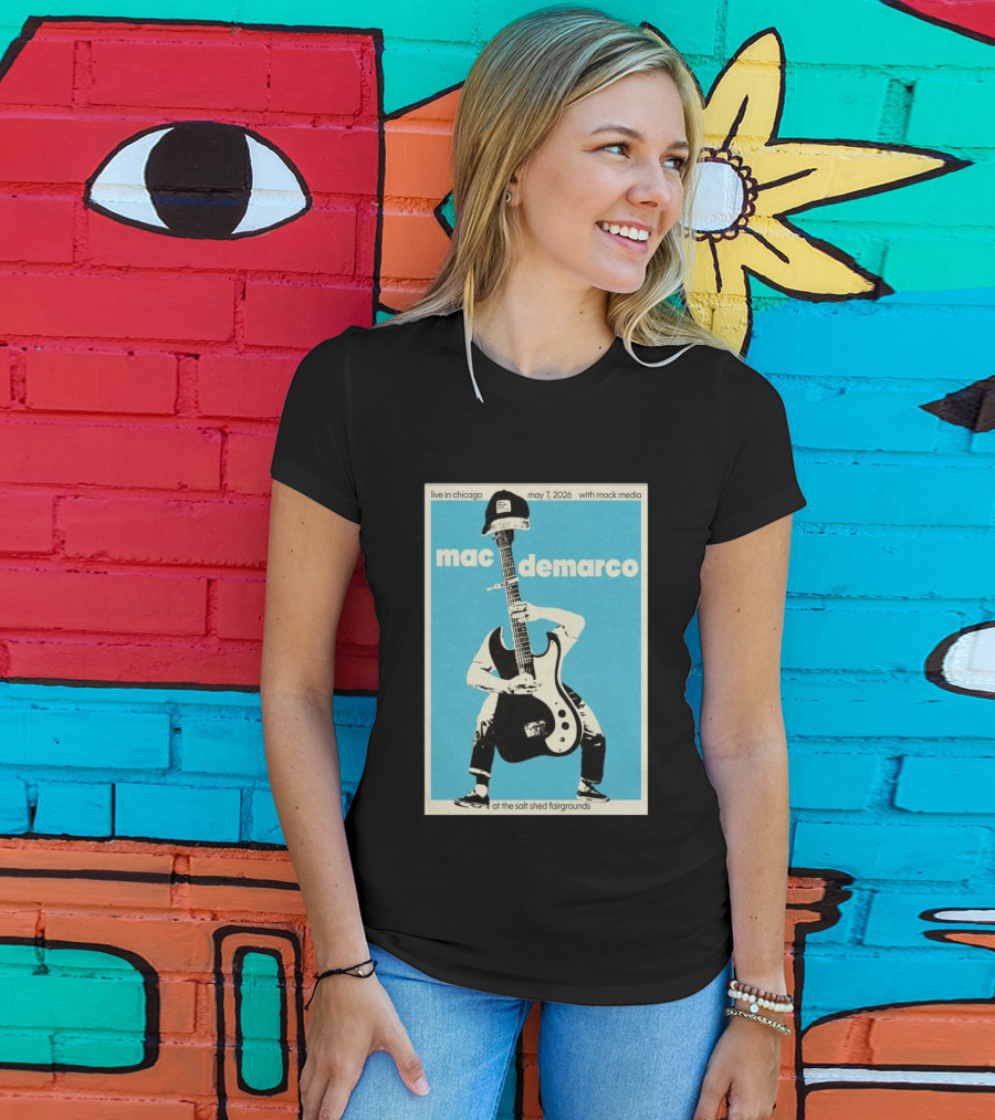 Mac Demarco Live In Chicago May 7 2026 At The Salt Shed Fairgrounds With Mock Media T-Shirt