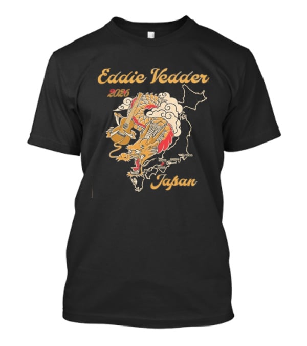Eddie Vedder 2026 Japan Dragon Guitar Map T-Shirt