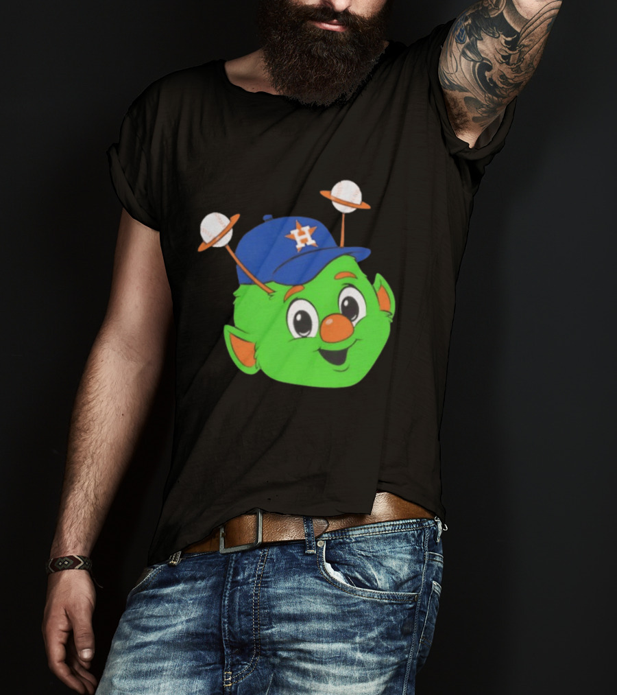 Houston Astros Orbit Character Face With Baseball Antennae T-Shirt