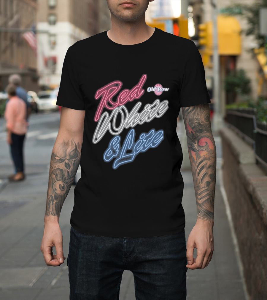 Red White & Lite Old Row Neon T-Shirt