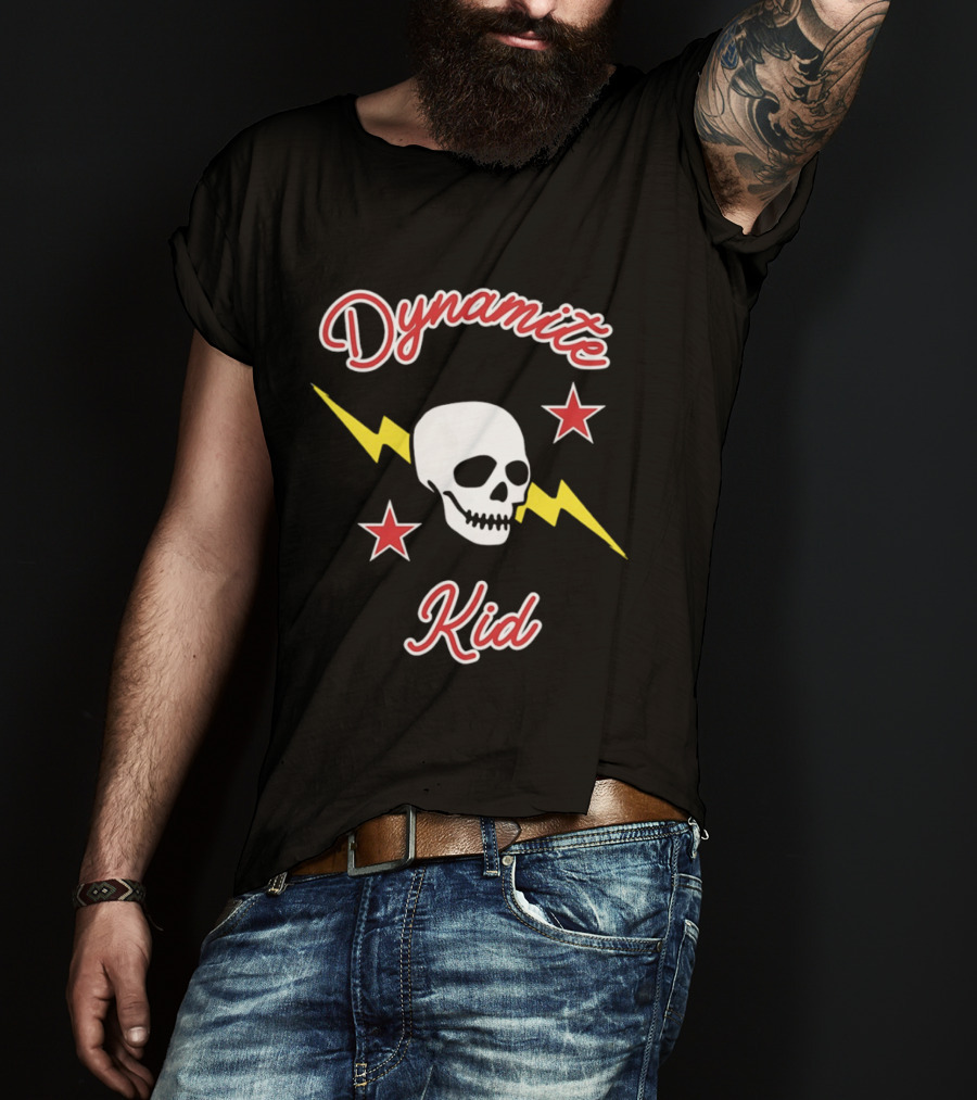 Dynamite Kid Skull Lightning Stars T-Shirt