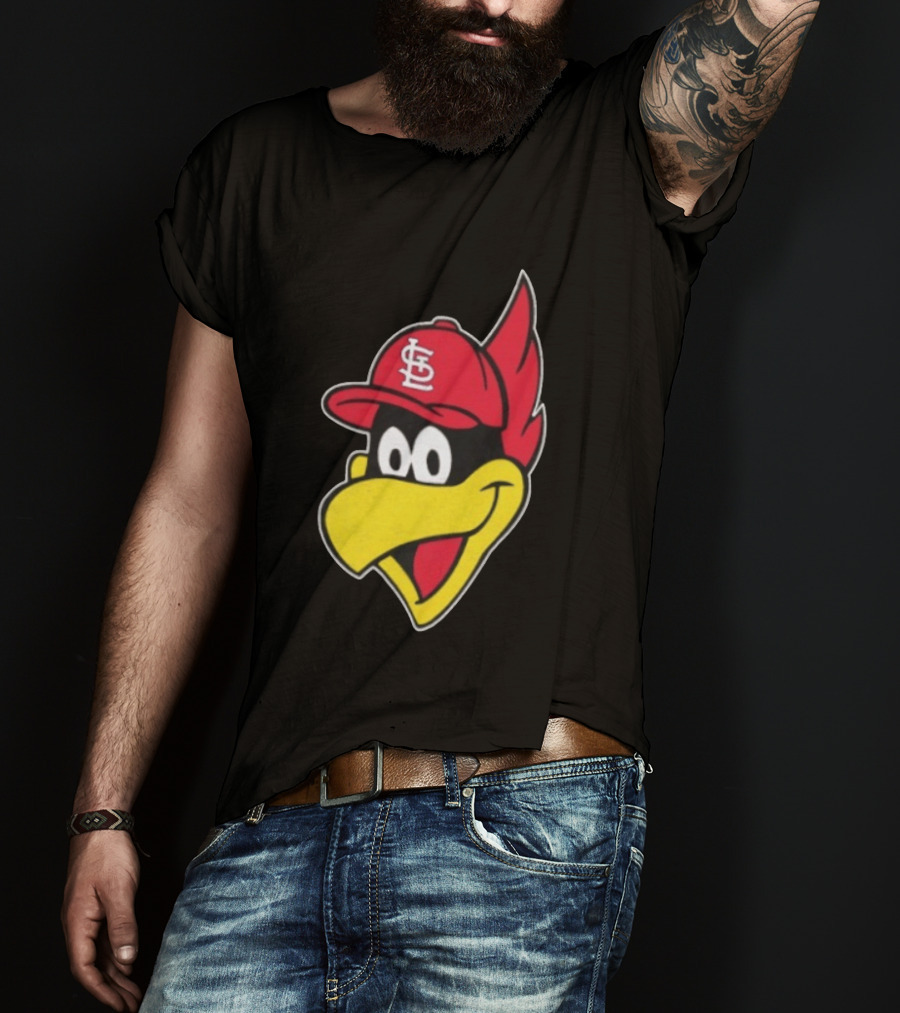 St. Louis Cardinals Fredbird Mascot Facecap Baseball T-Shirt