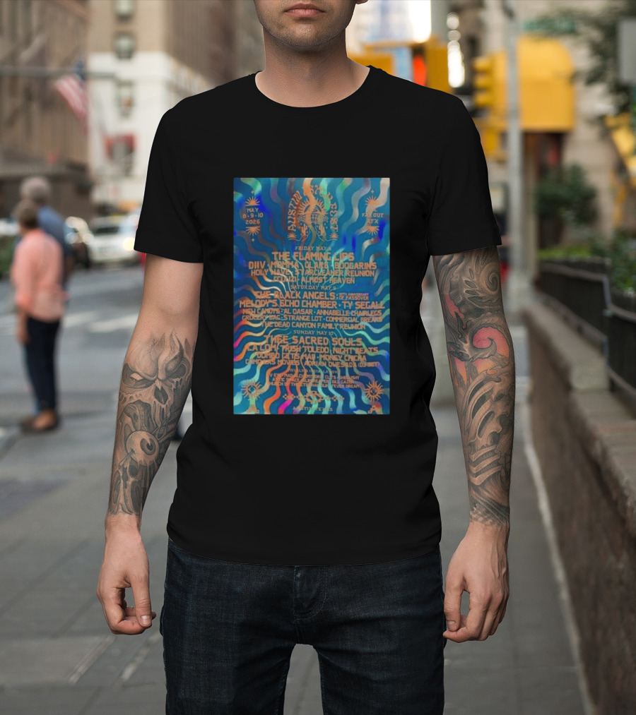 The Flaming Lips May 8 10 2026 Austin Concert DIIV Black Angels Thee Sacred Souls T-Shirt