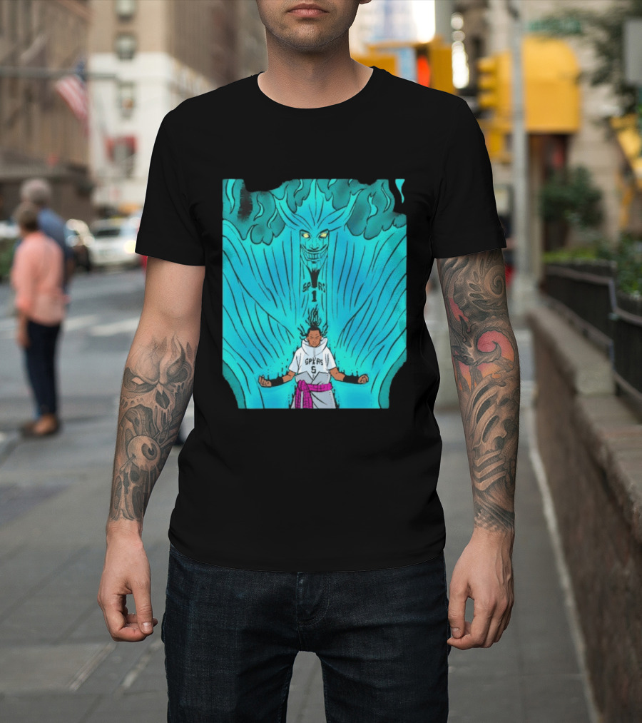 Victor Wembanyama Sasuke Susanoo Spurs Basketball Anime T-Shirt