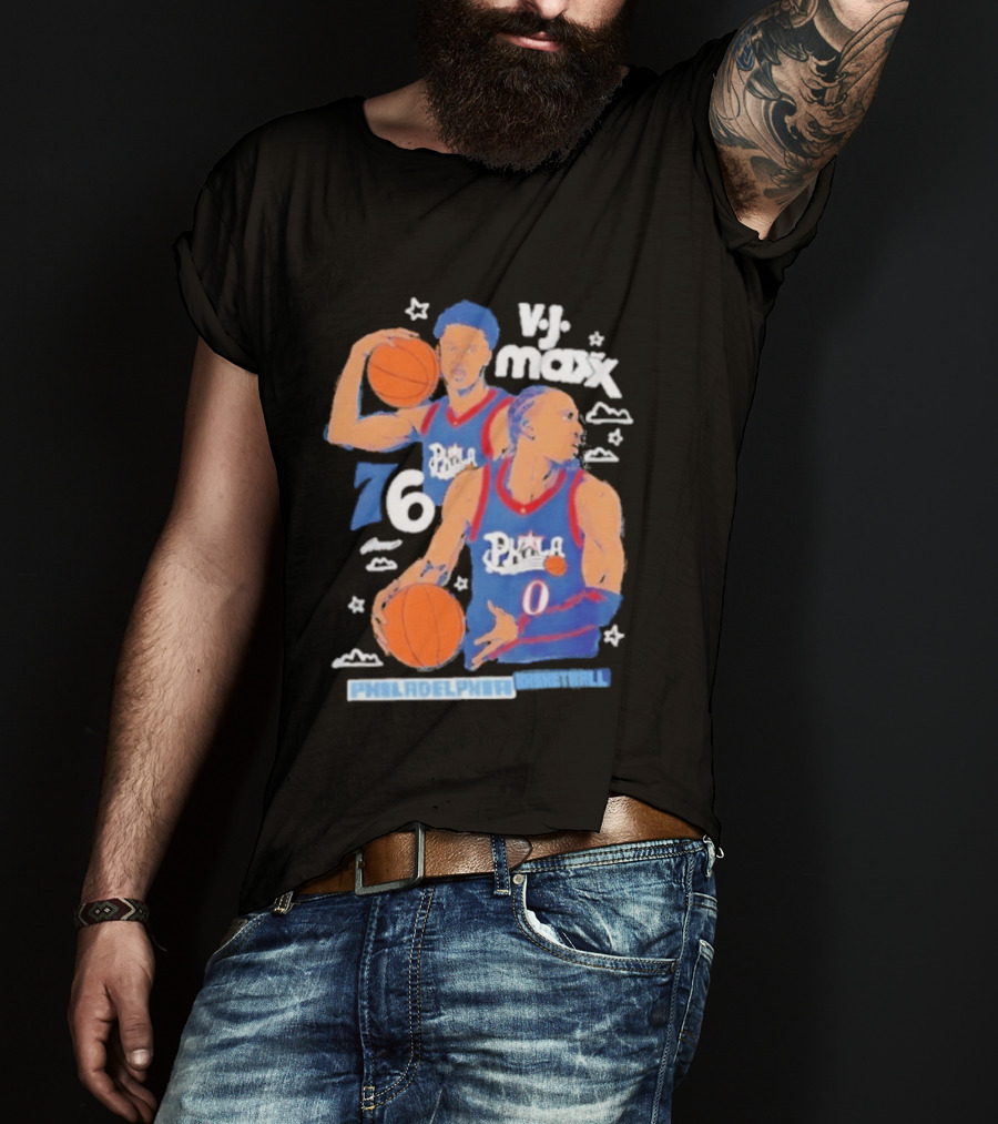 Vj Maxx Philadelphia 76ers Basketball Cartoon Nba 2026 T-Shirt