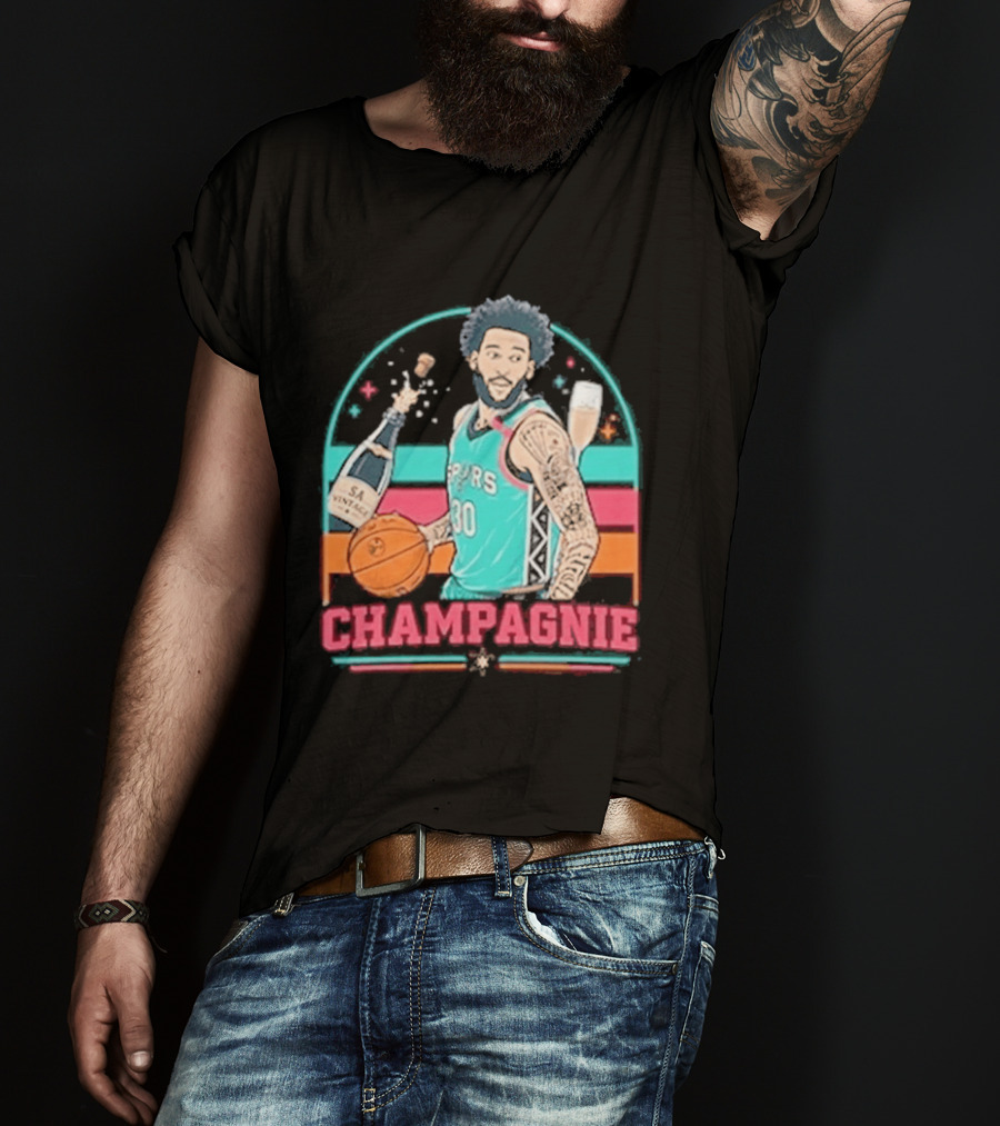San Antonio Spurs Julian Champagnie 90s Style Basketball T-Shirt