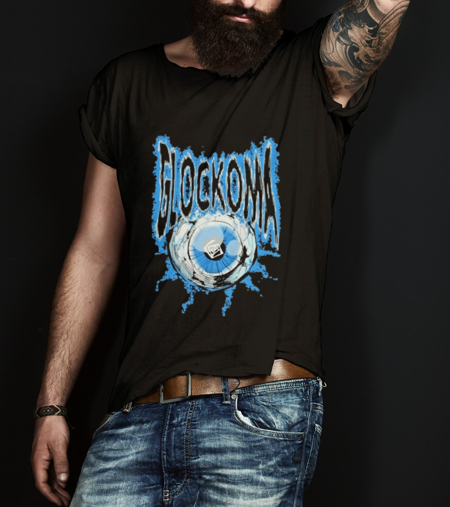 Key Glock Glockoma Eyeball Blue Splash T-Shirt