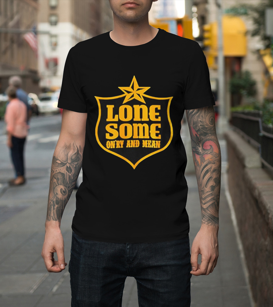 Lonesome On'ry And Mean Lone Star Shield T-Shirt