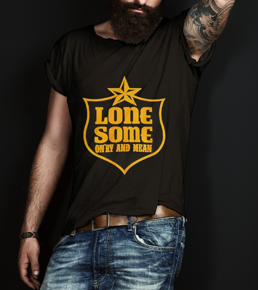 Lonesome On'ry And Mean Lone Star Shield T-Shirt