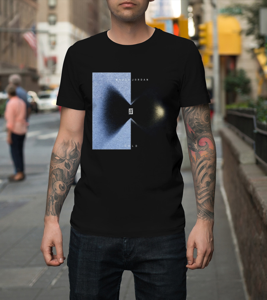 Majid Jordan Cold Album Cover Black And Blue Split T-Shirt