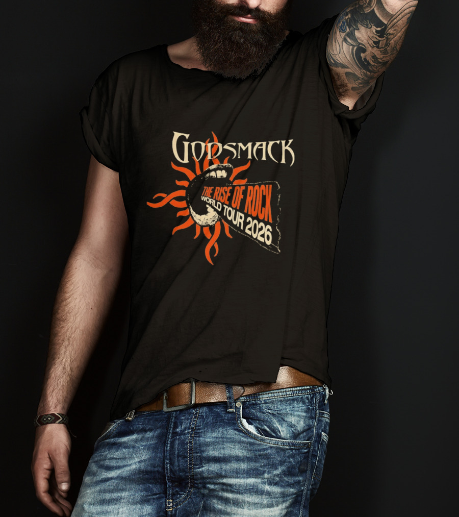 Godsmack The Rise Of Rock World Tour 2026 Sunburst Admat T-Shirt