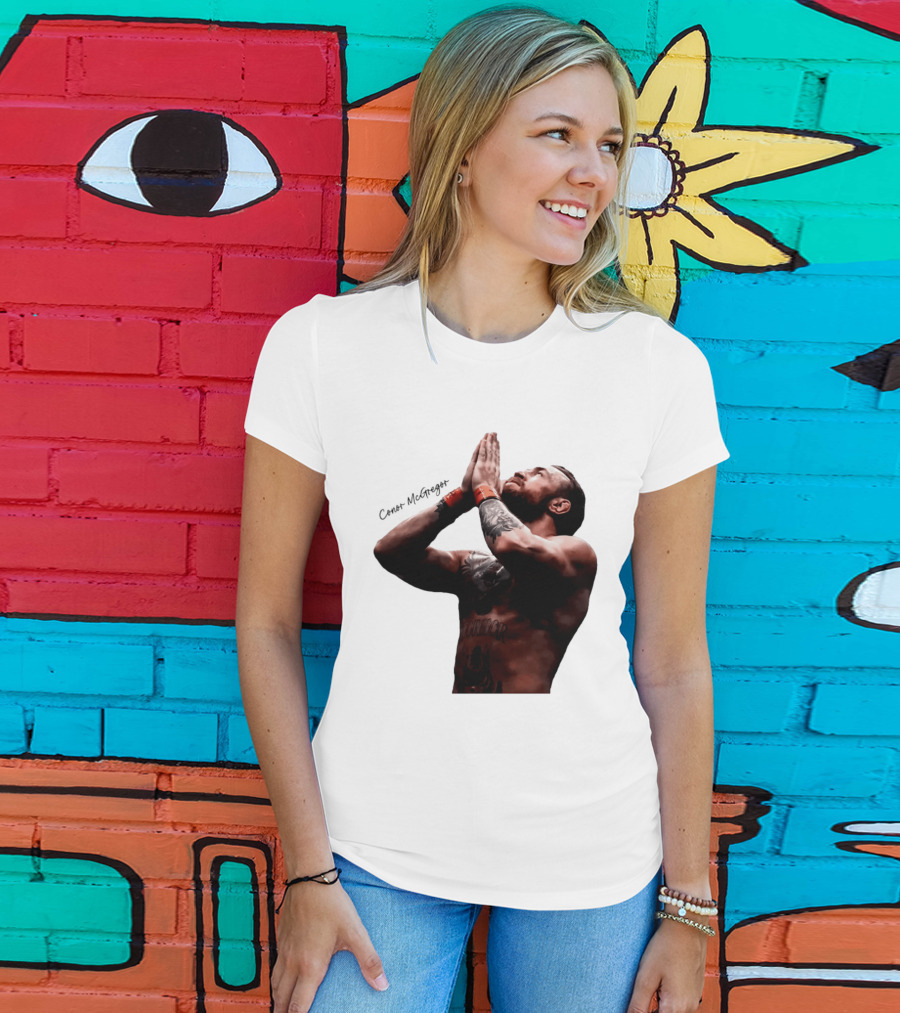 Conor McGregor Returning Pray Pose Tattooed MMA Fighter T-Shirt