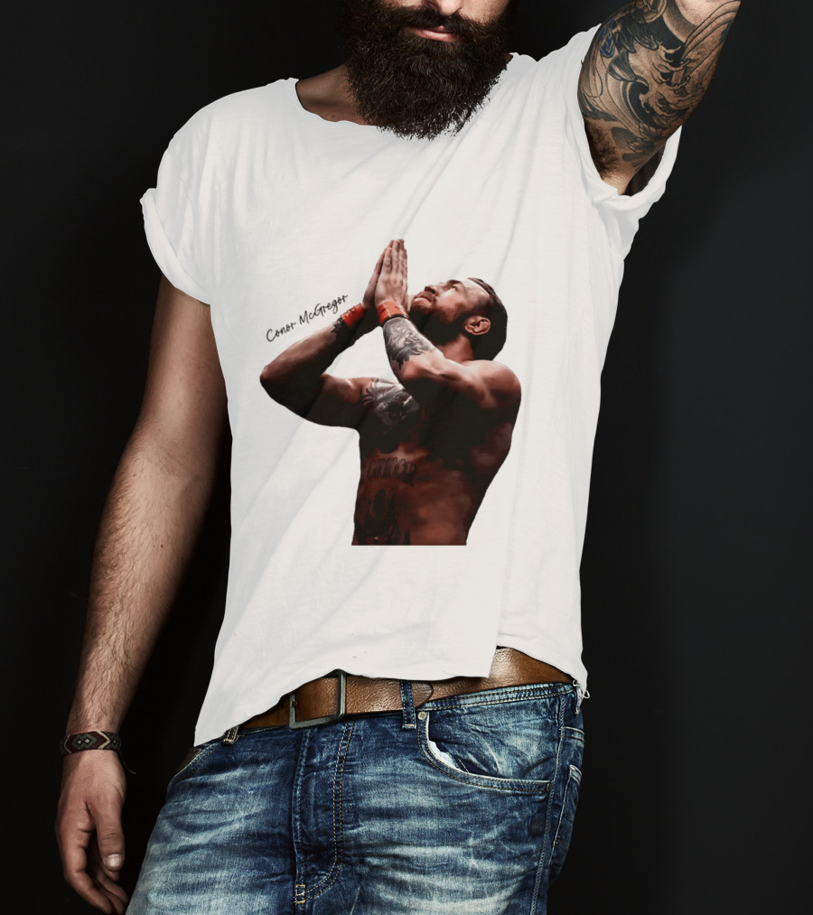 Conor McGregor Returning Pray Pose Tattooed MMA Fighter T-Shirt