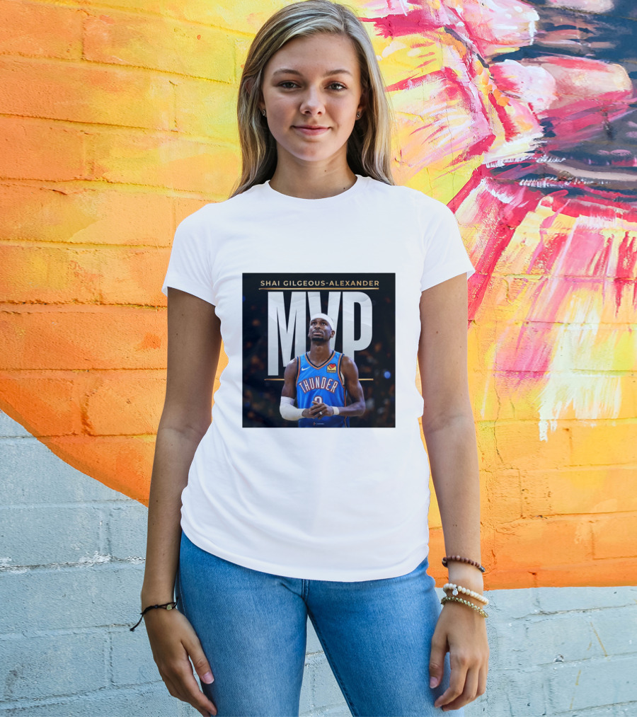 Shai Gilgeous Alexander Thunder MVP Celebration T-Shirt