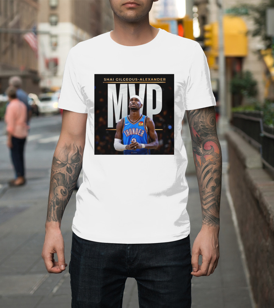 Shai Gilgeous Alexander Thunder MVP Celebration T-Shirt