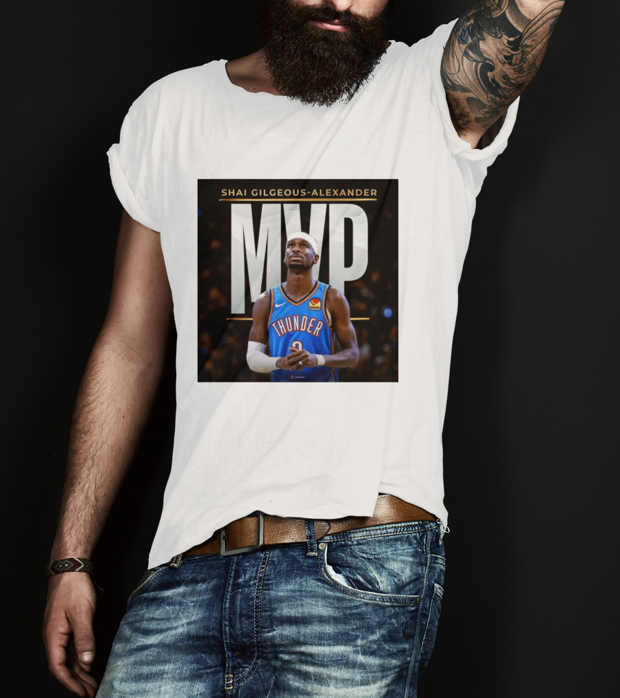 Shai Gilgeous Alexander Thunder MVP Celebration T-Shirt