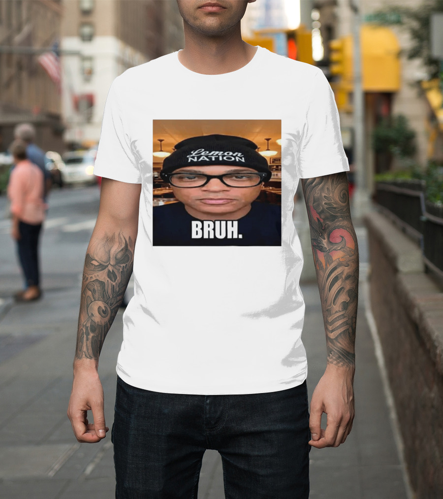 Lemon Nation Beanie Glasses Meme Bruh T-Shirt