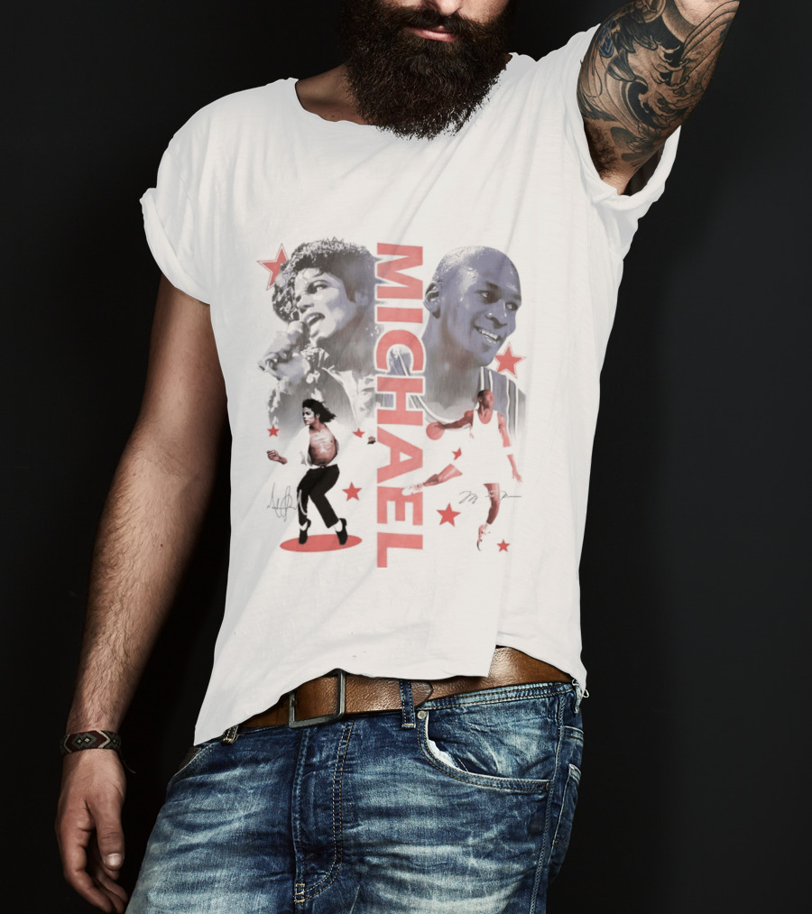 Michael Jordan Michael Jackson Two Legends Signatures Bootleg T-Shirt