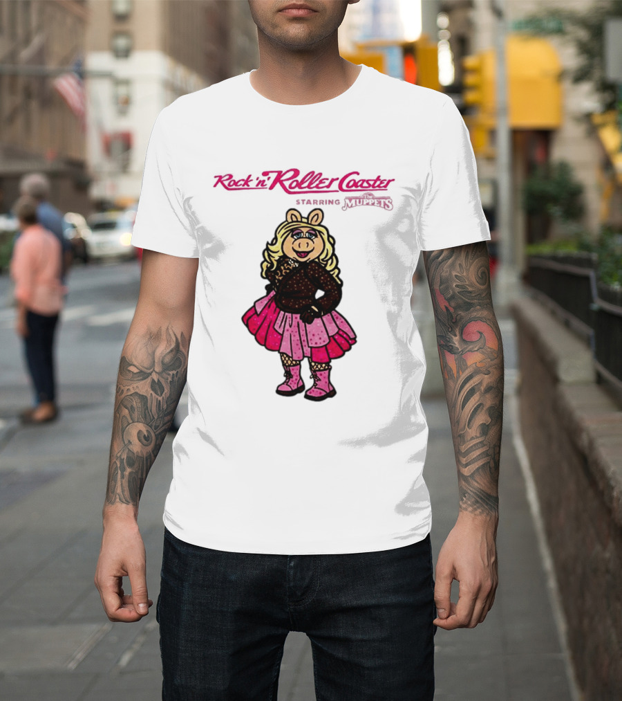 Miss Piggy Rockin' Roller Rhinestone Disney Muppets Couture Fashion T-Shirt