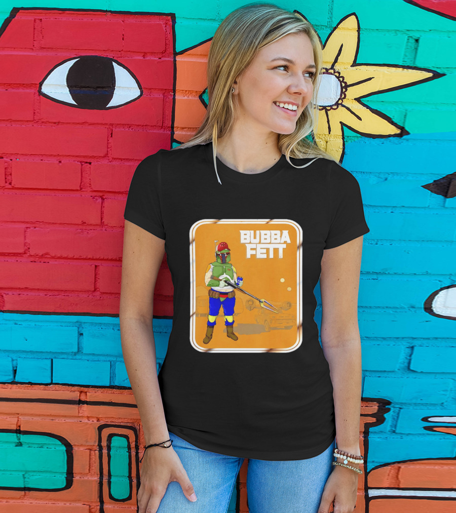 Bubba Fett Cartoon Camper And Spaceship T-Shirt