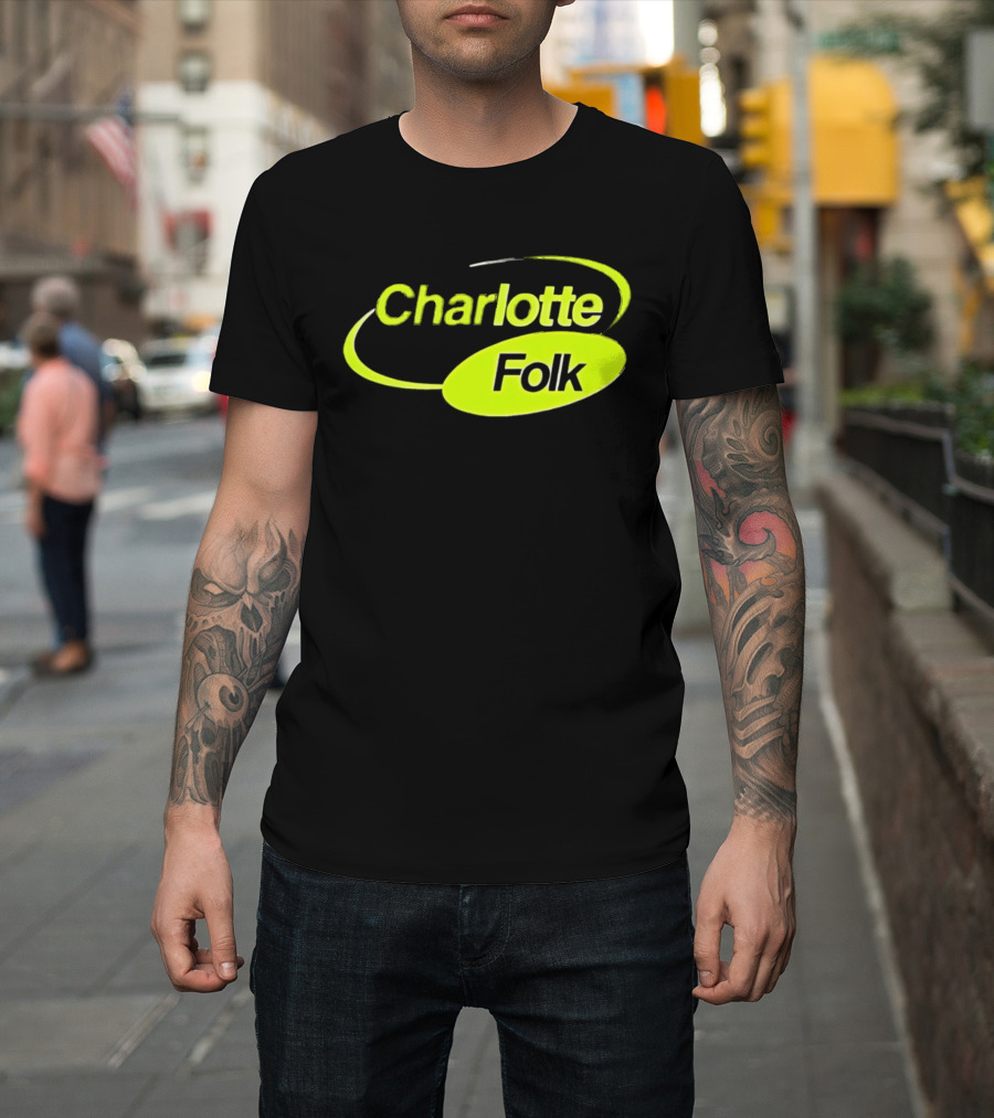 Charlotte Folk Neon Green Swirl T-Shirt