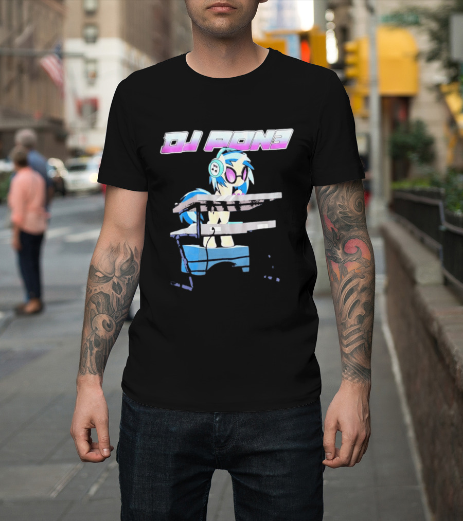 DJ Pon3 My Little Pony Character With Headphones And Turntable T-Shirt