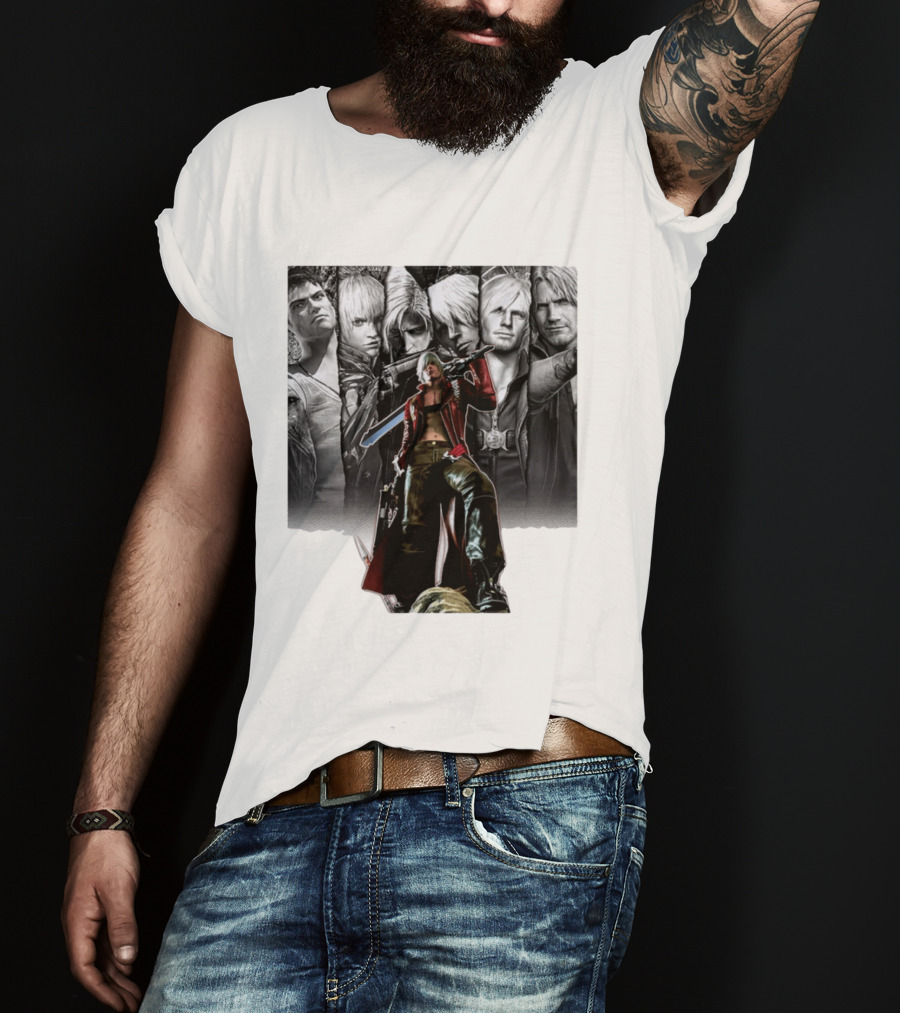 Dante Gen Devil May Cry Anime Collage Character Montage T-Shirt