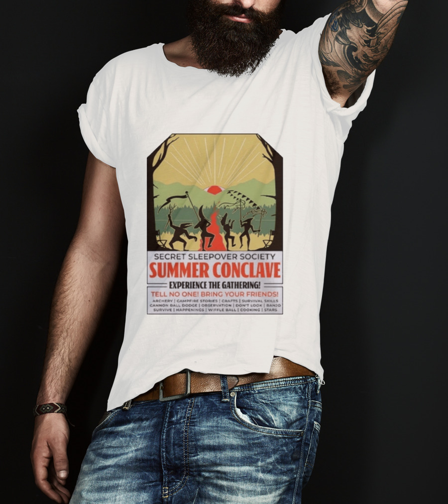 Secret Sleepover Society Summer Conclave Experience The Gathering Archery Campfire Stories Crafts Survival Skills T-Shirt