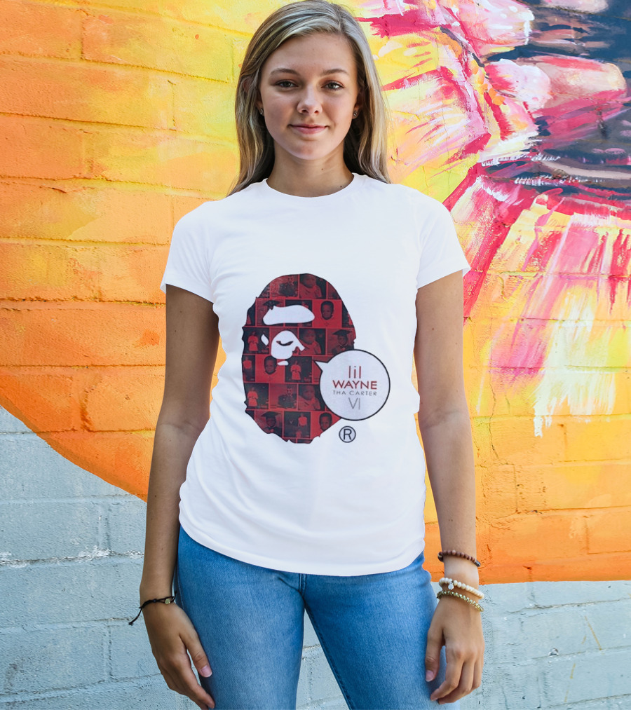 Lil Wayne Tha Carter VI BAPE Collaboration Red Photo Collage T-Shirt