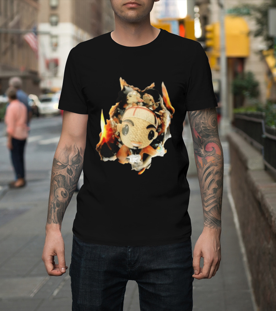 Street Mob Chuyin Los Locos Nunca Mueren Burning Plush Doll Fiery T-Shirt