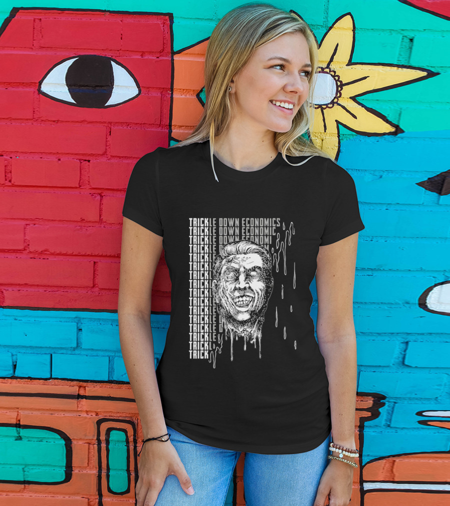 Trickle Down Economics Melting Face Concept T-Shirt