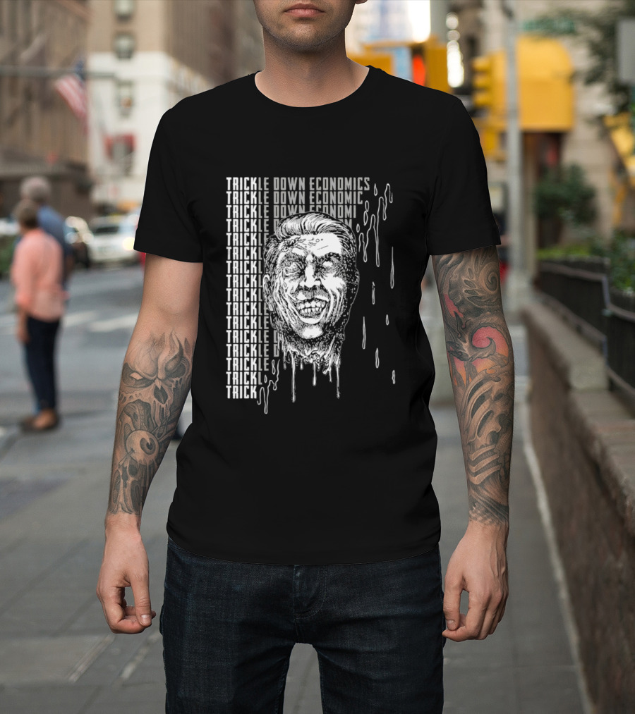 Trickle Down Economics Melting Face Concept T-Shirt