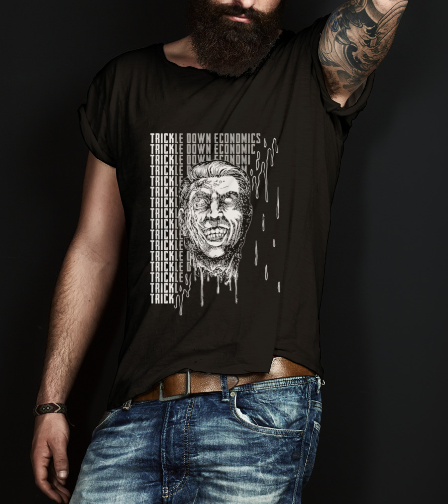 Trickle Down Economics Melting Face Concept T-Shirt