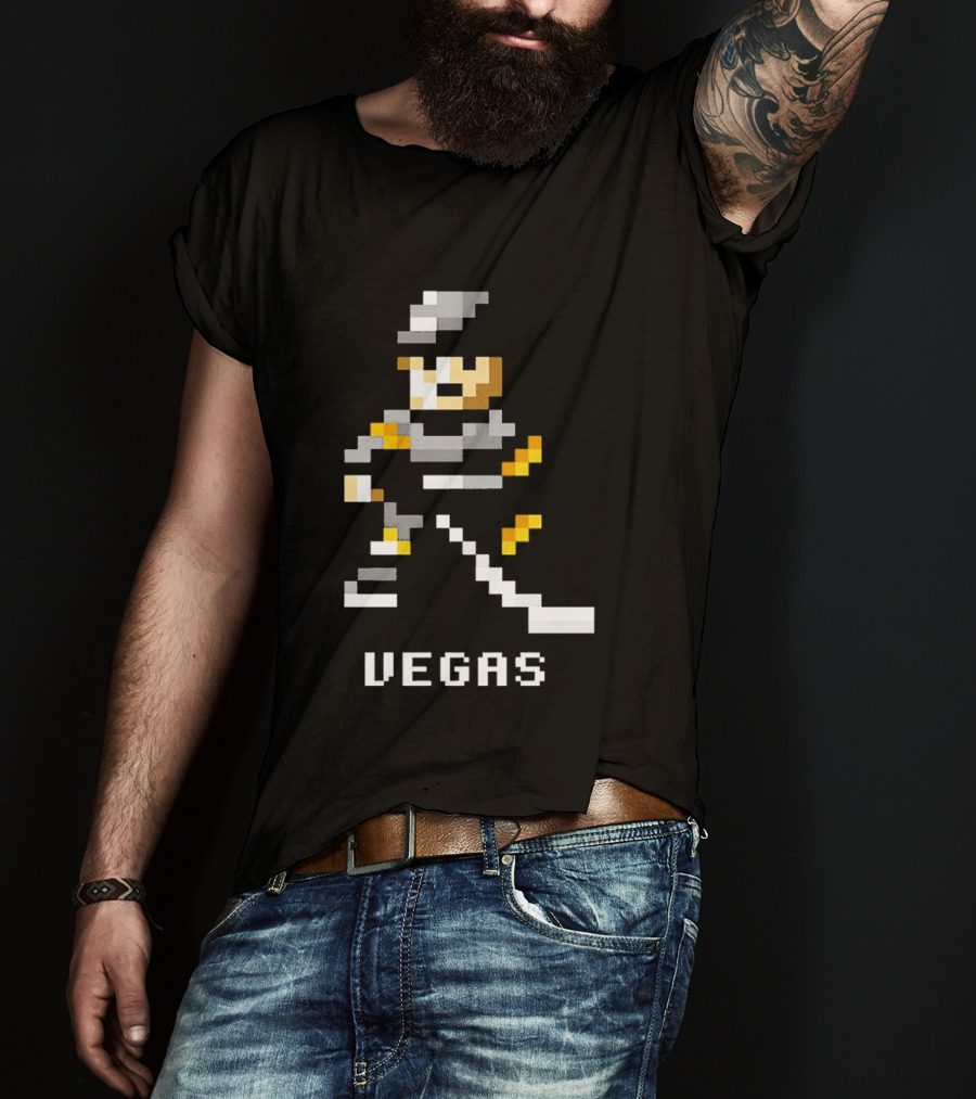 Vegas Golden Knights 8 Bit Hockey Pixel T-Shirt