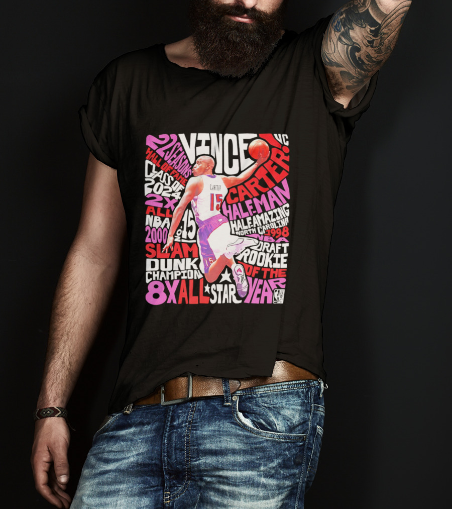 Vince Carter Toronto Raptors Slam Dunk Champion Half Man Half Amazing T-Shirt