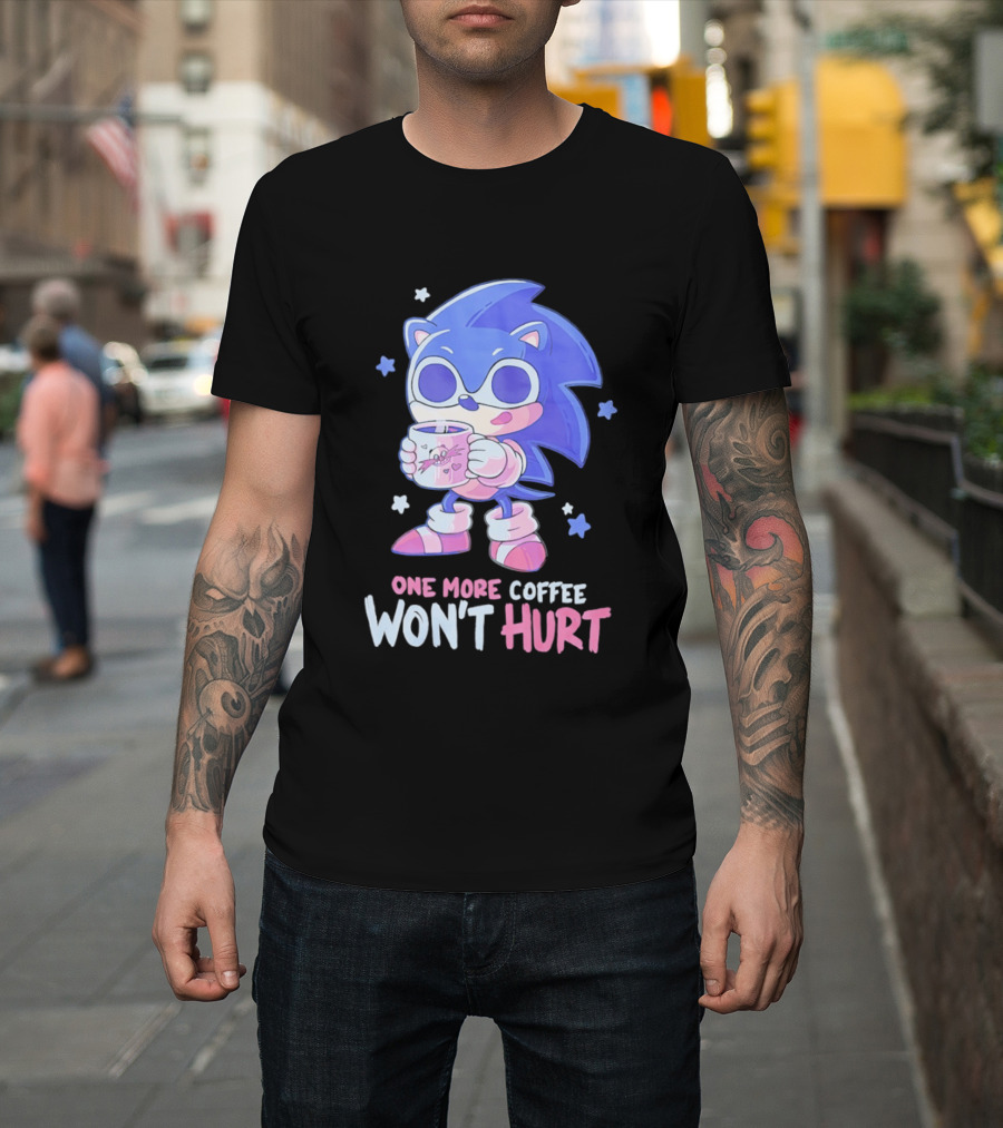 Sonic Hedgehog One More Coffee Won't Hurt Cartoon T-Shirt