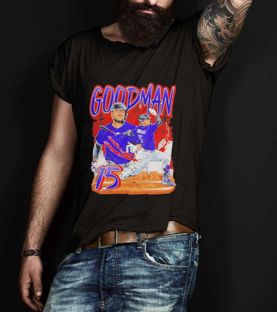Goodman Baseball Action And Number 15 Illustration Euphoria Rise T-Shirt