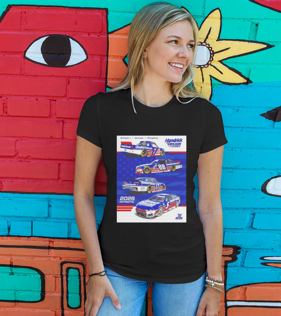 Hendrick Motorsports 2026 Patriotic NASCAR Cars Coronado Chicagoland T-Shirt