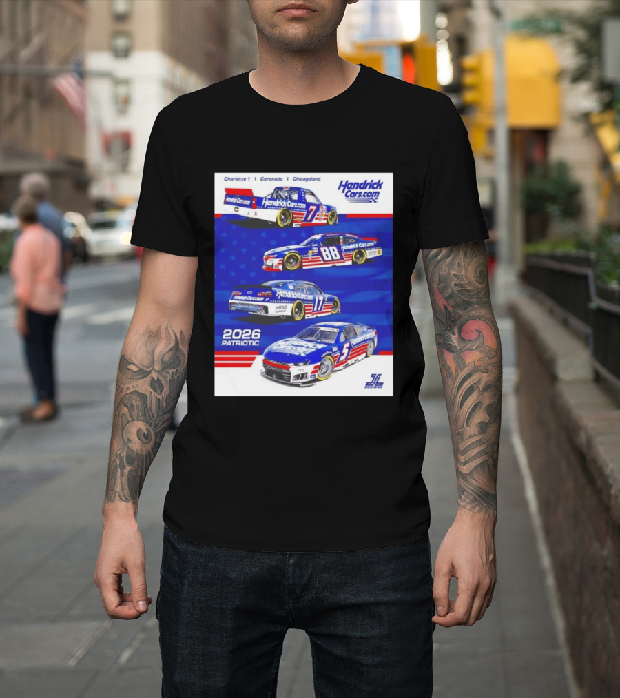 Hendrick Motorsports 2026 Patriotic NASCAR Cars Coronado Chicagoland T-Shirt